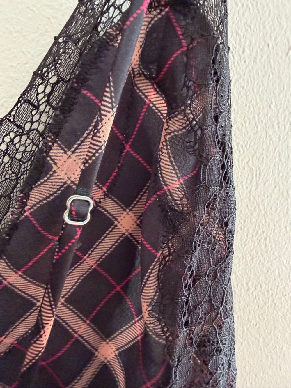 Victoria's Secret plaid slip/dress feminine adjustable straps size large - Picture 4 of 9